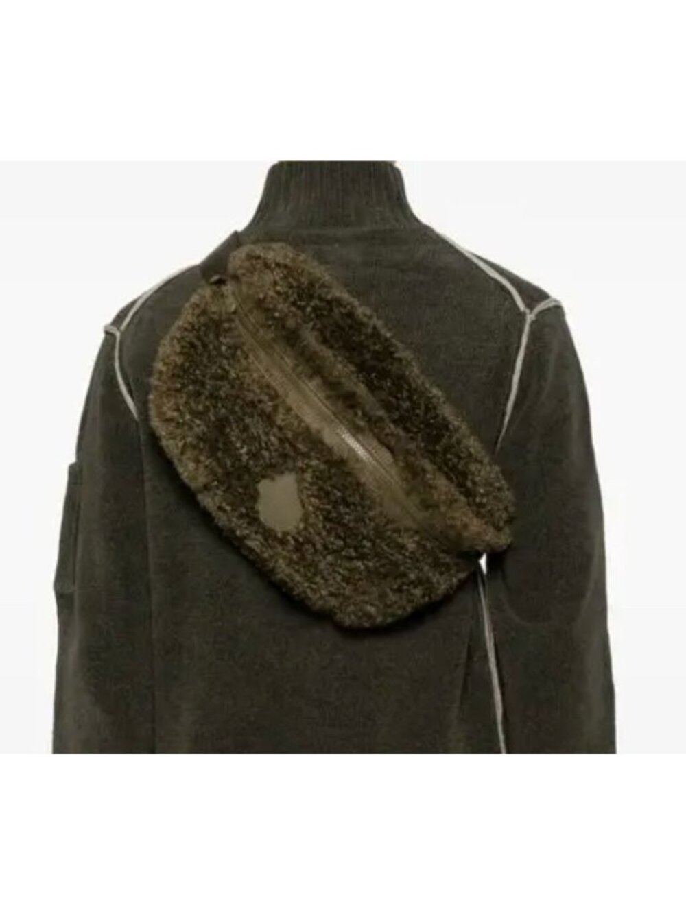 Save The Duck Romil Belt Bag Green Faux Fur Fuzzy